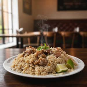 গরুর কাচ্ছি পোলাও এর চাল হাফ